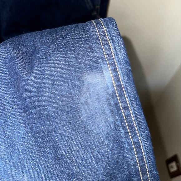 Slouchy oversized gap dark wash overalls sz L - Picture 3 of 6